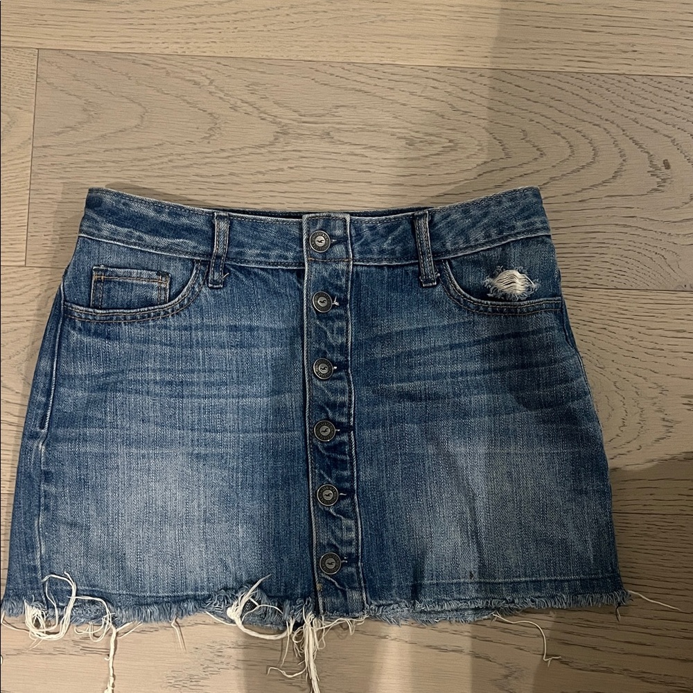 Hollister Blue Denim Mini Skirt